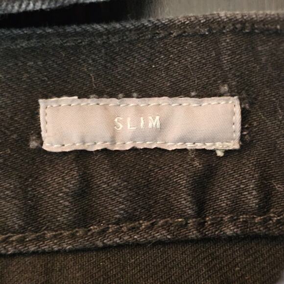 A-Frame Jeans Mens Tag 34x32 Act 35x30 Slim Leg Black Stretch Denim Pants - Picture 7 of 12